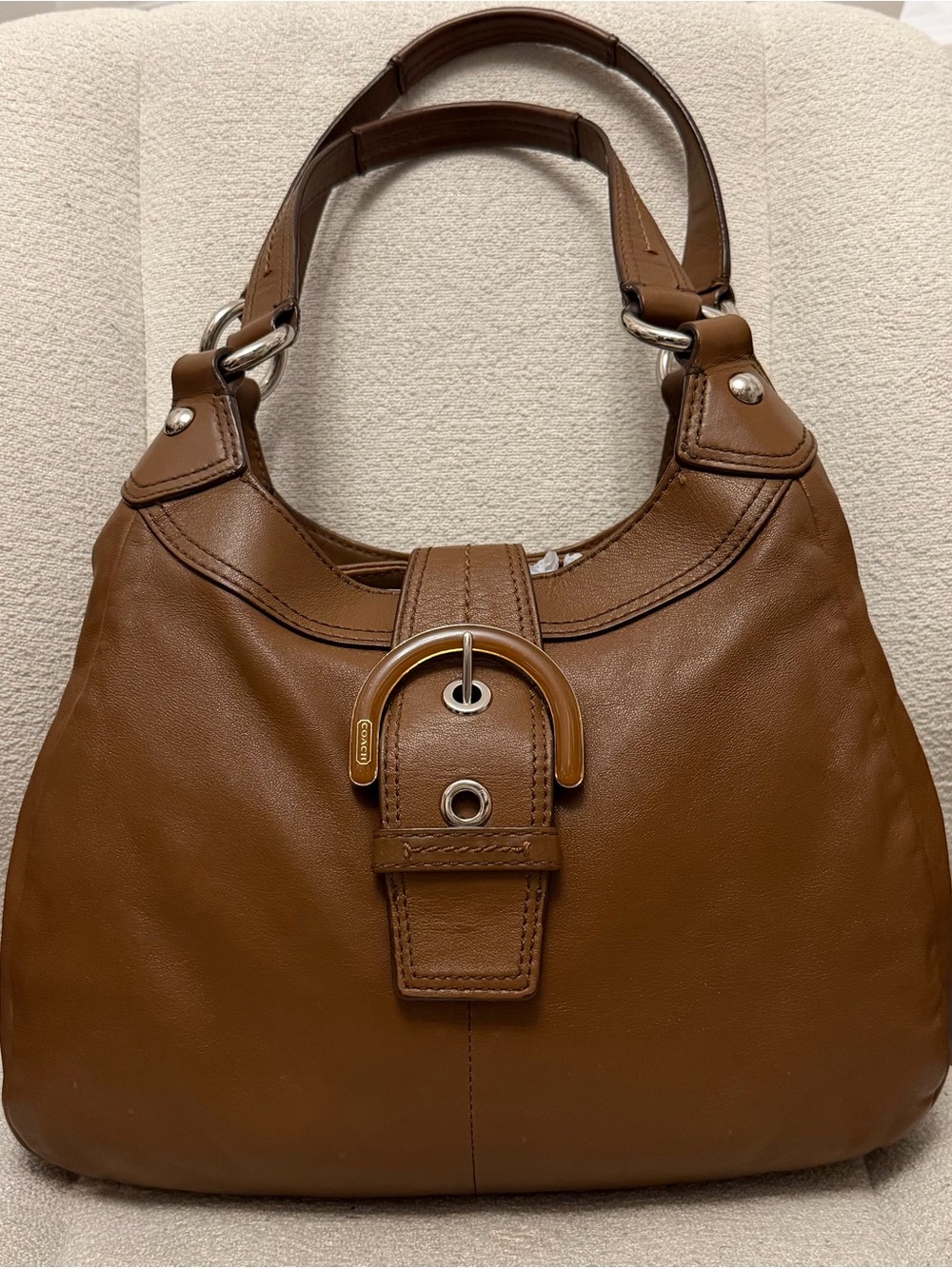 Coach Soho Lynne Hobo Brown Leather Shoulder Bag
